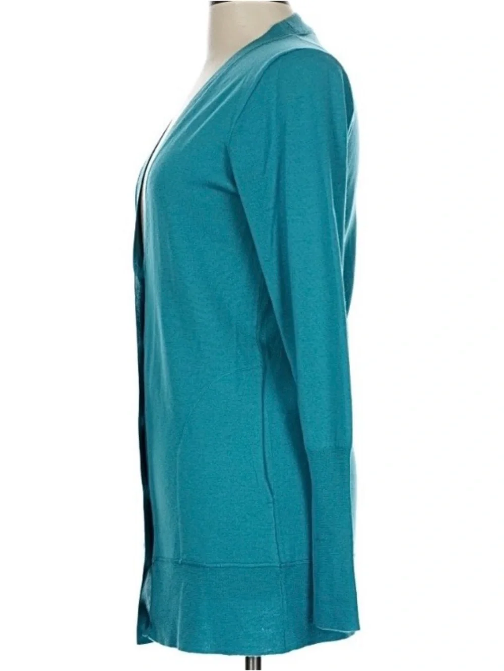 J. Crew VNTG 100% Merino Wool 2010 Teal V-Neck Button Cardigan Sweater
